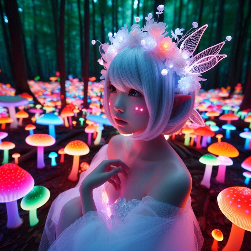 Glowing mushrooms are cute