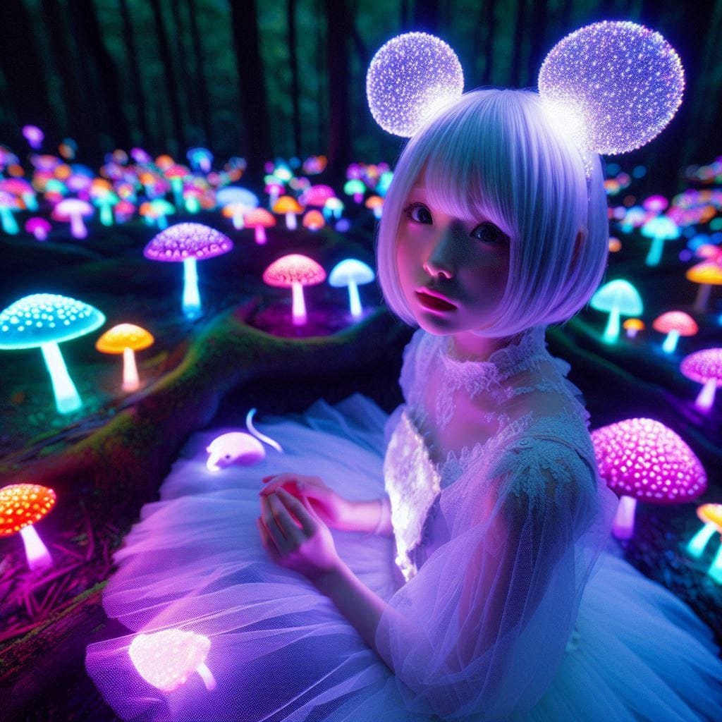 Glowing mushrooms are cute