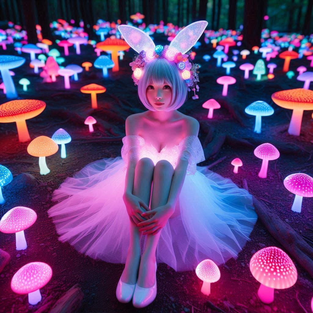 Glowing mushrooms are cute