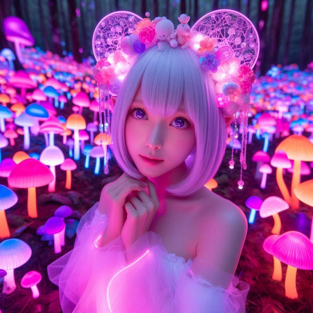 Glowing mushrooms are cute