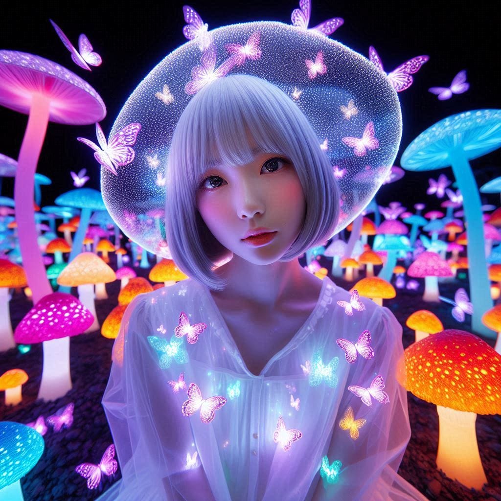 Glowing mushrooms are cute