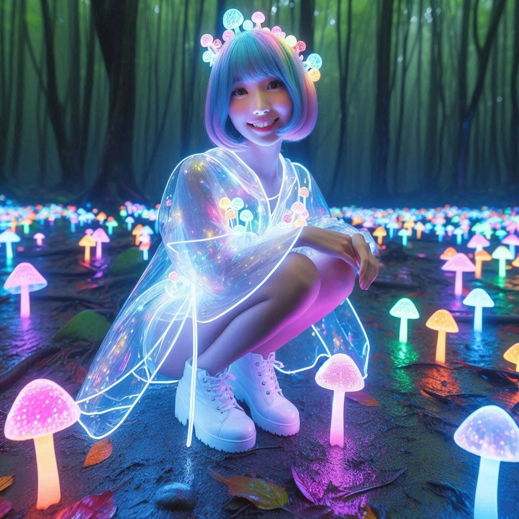 Glowing mushrooms are cute