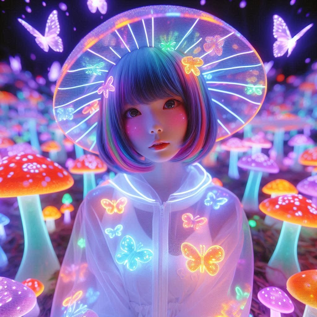 Glowing mushrooms are cute