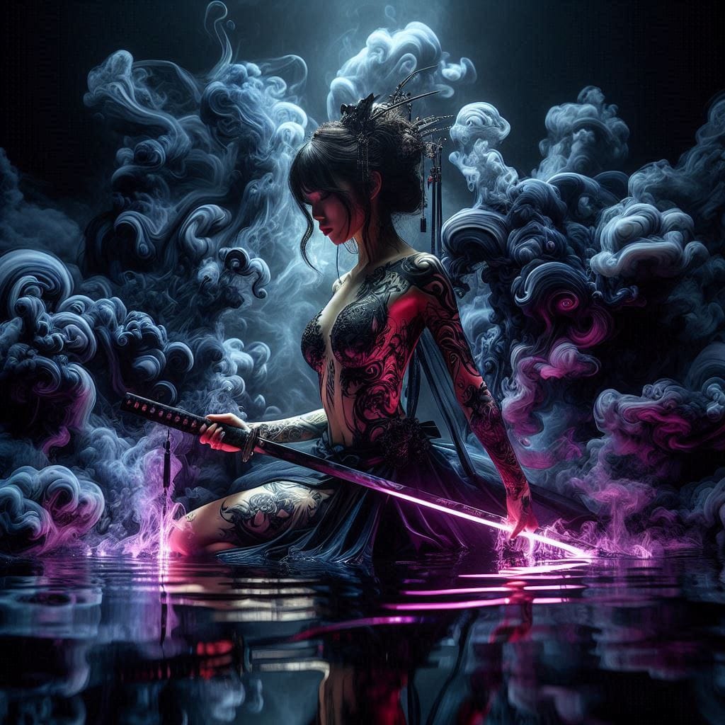 Dark Smoke Fluorescent Sword