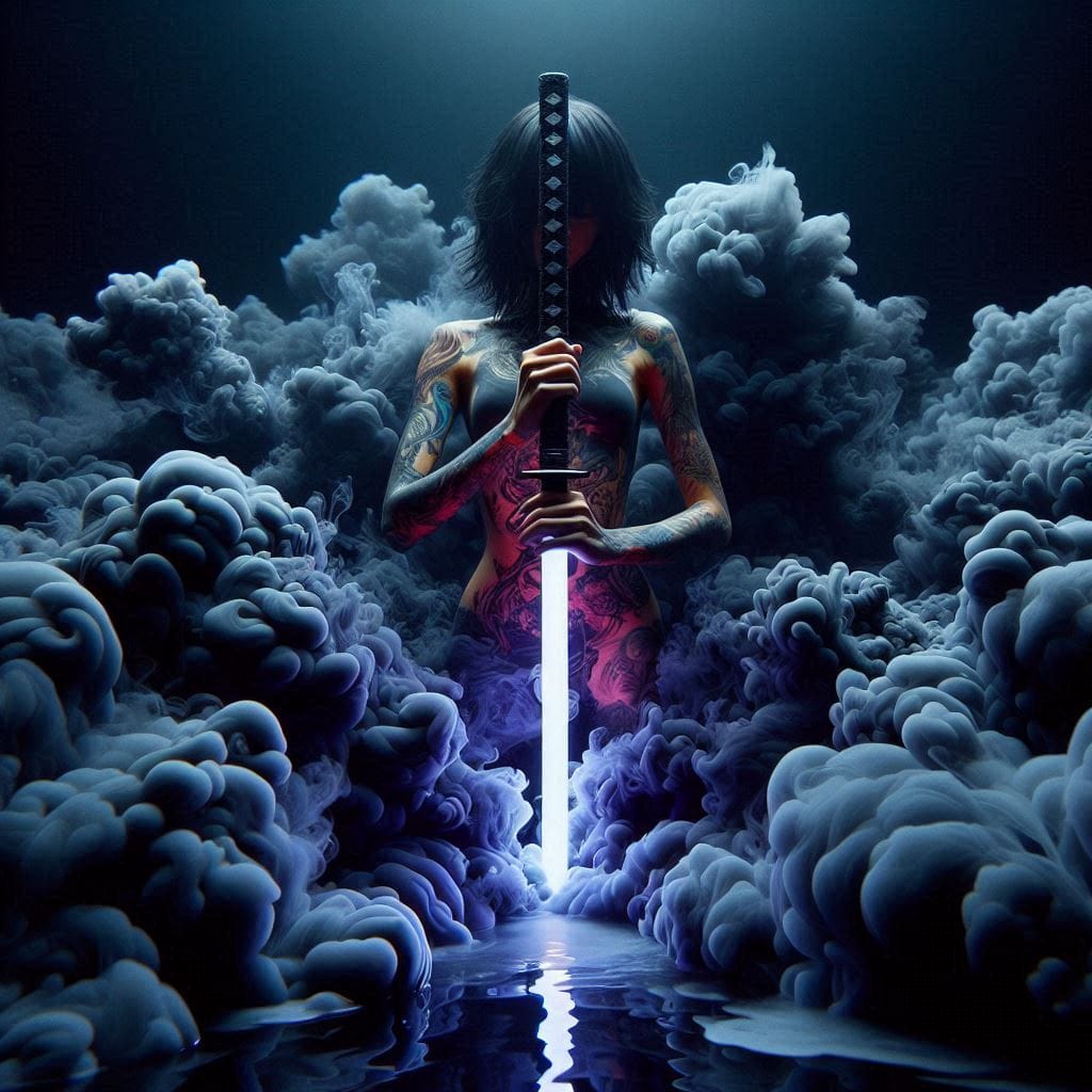 Dark Smoke Fluorescent Sword