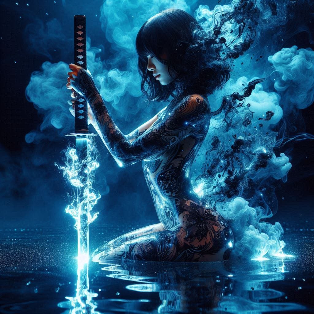 Dark Smoke Fluorescent Sword