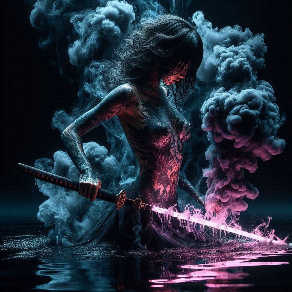 Dark Smoke Fluorescent Sword