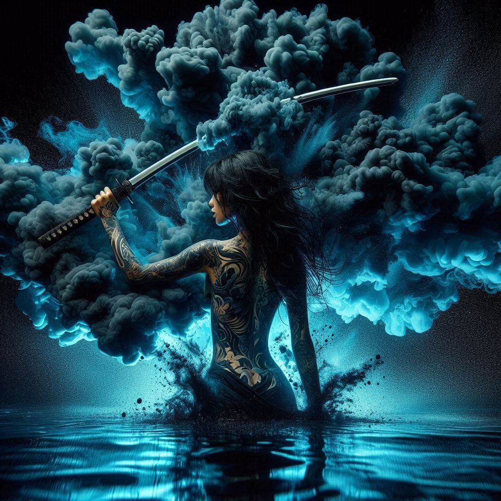 Dark Smoke Fluorescent Sword