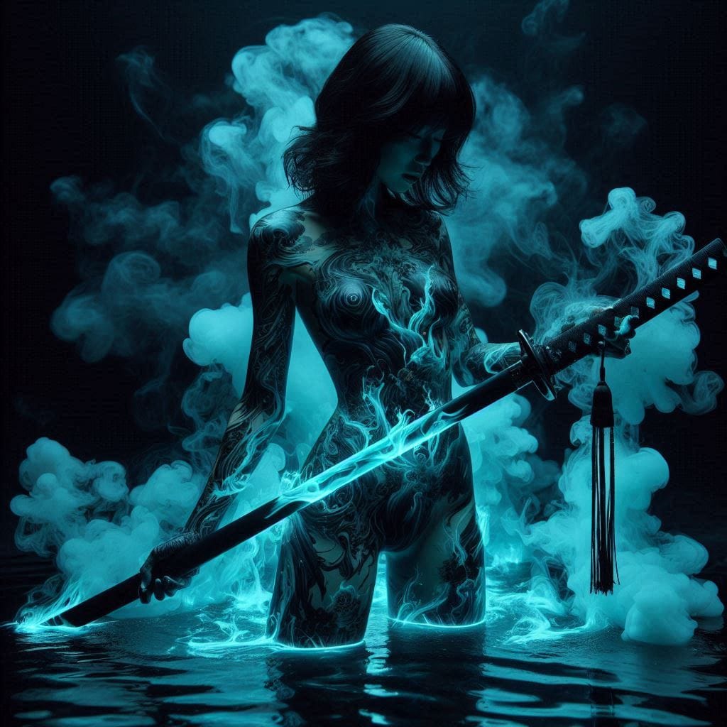 Dark Smoke Fluorescent Sword
