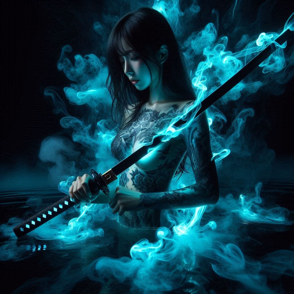 Dark Smoke Fluorescent Sword