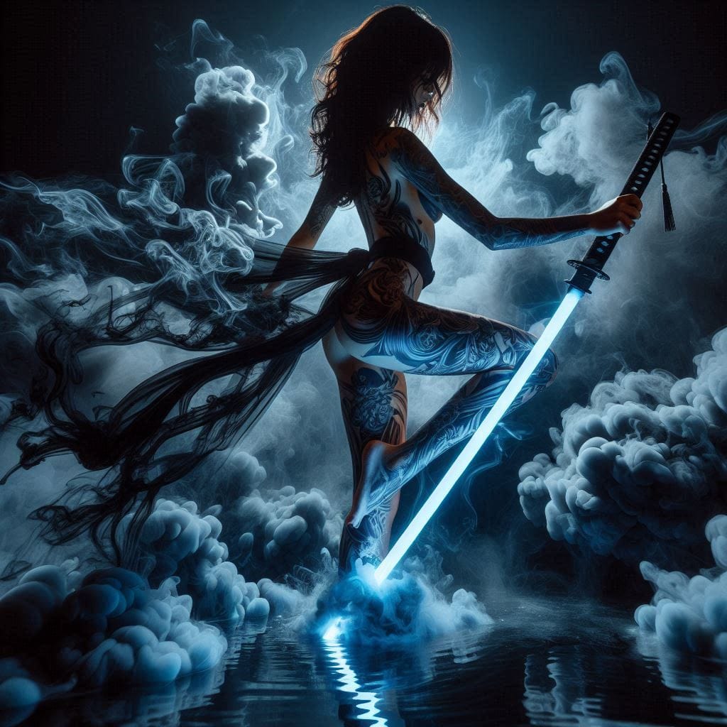 Dark Smoke Fluorescent Sword
