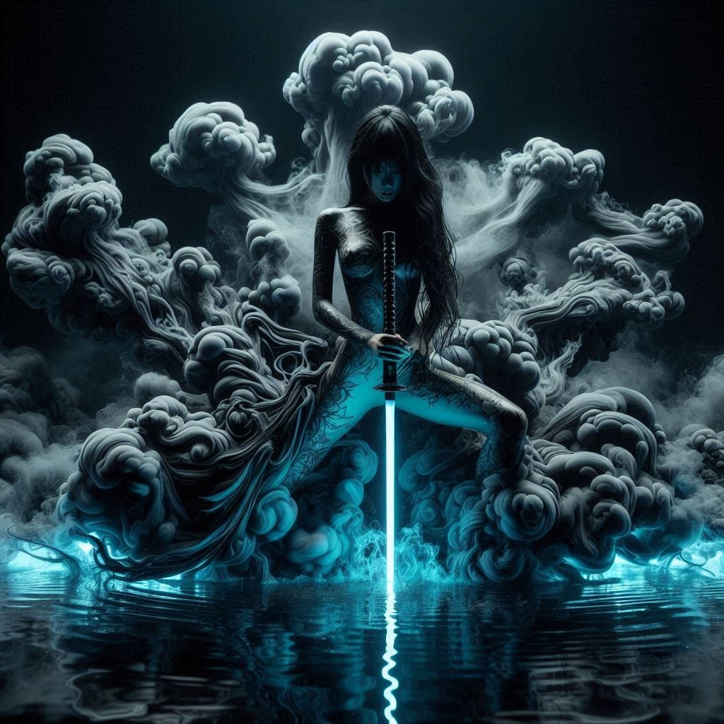 Dark Smoke Fluorescent Sword