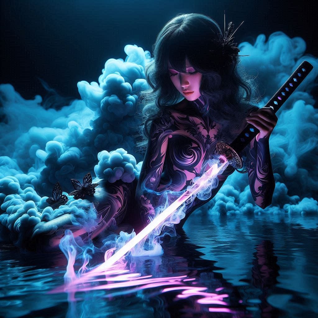 Dark Smoke Fluorescent Sword