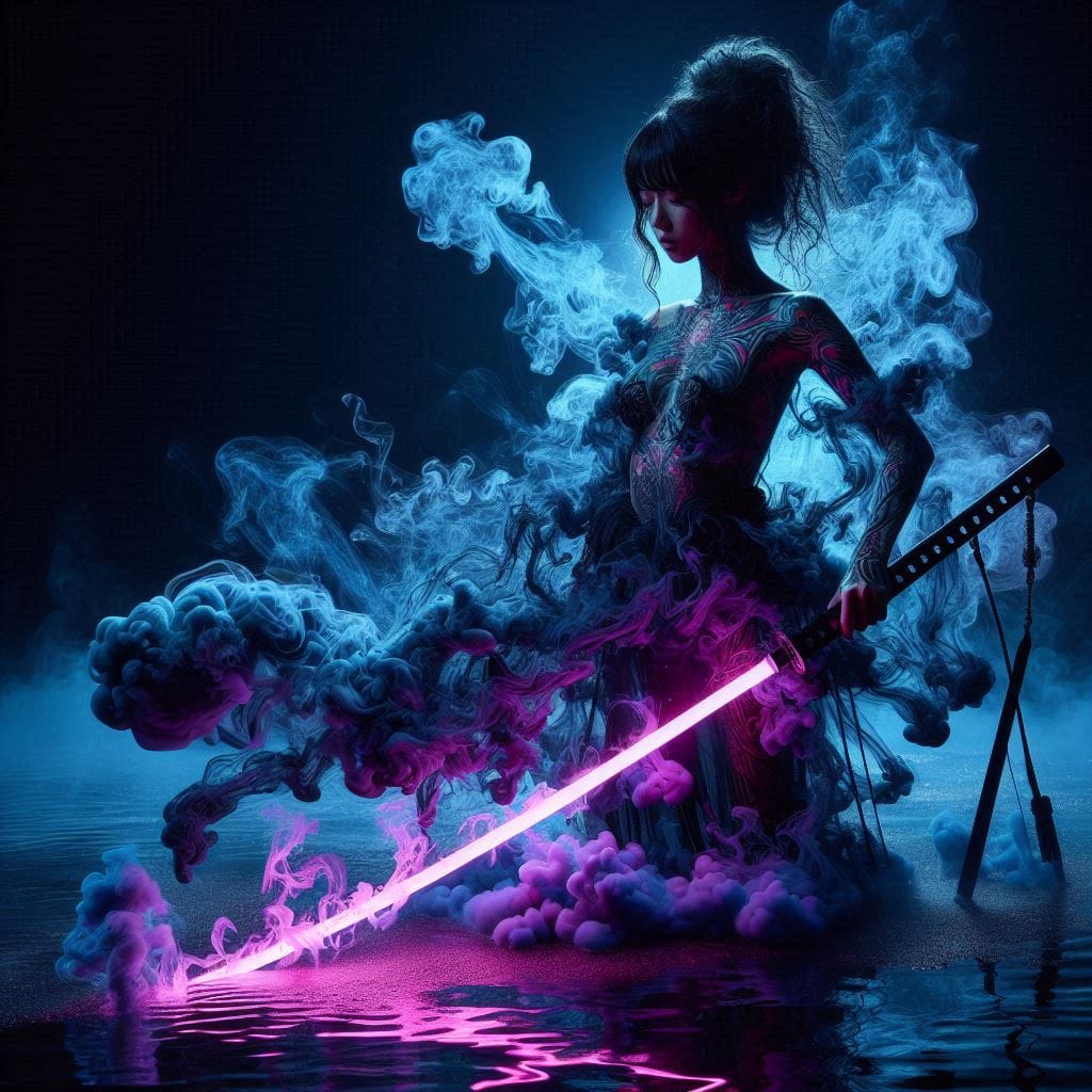 Dark Smoke Fluorescent Sword