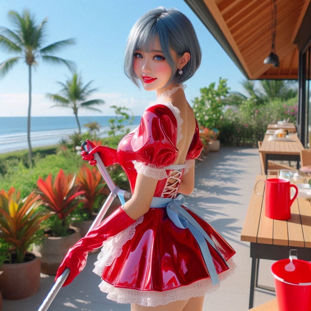 French maid leather style