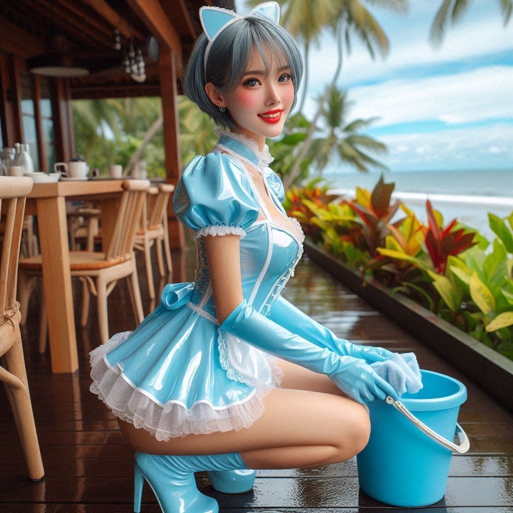 French maid leather style