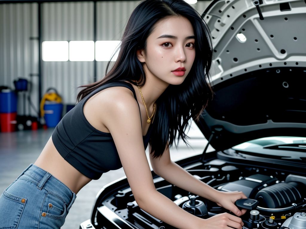 Sister Trainee Technician at the garage