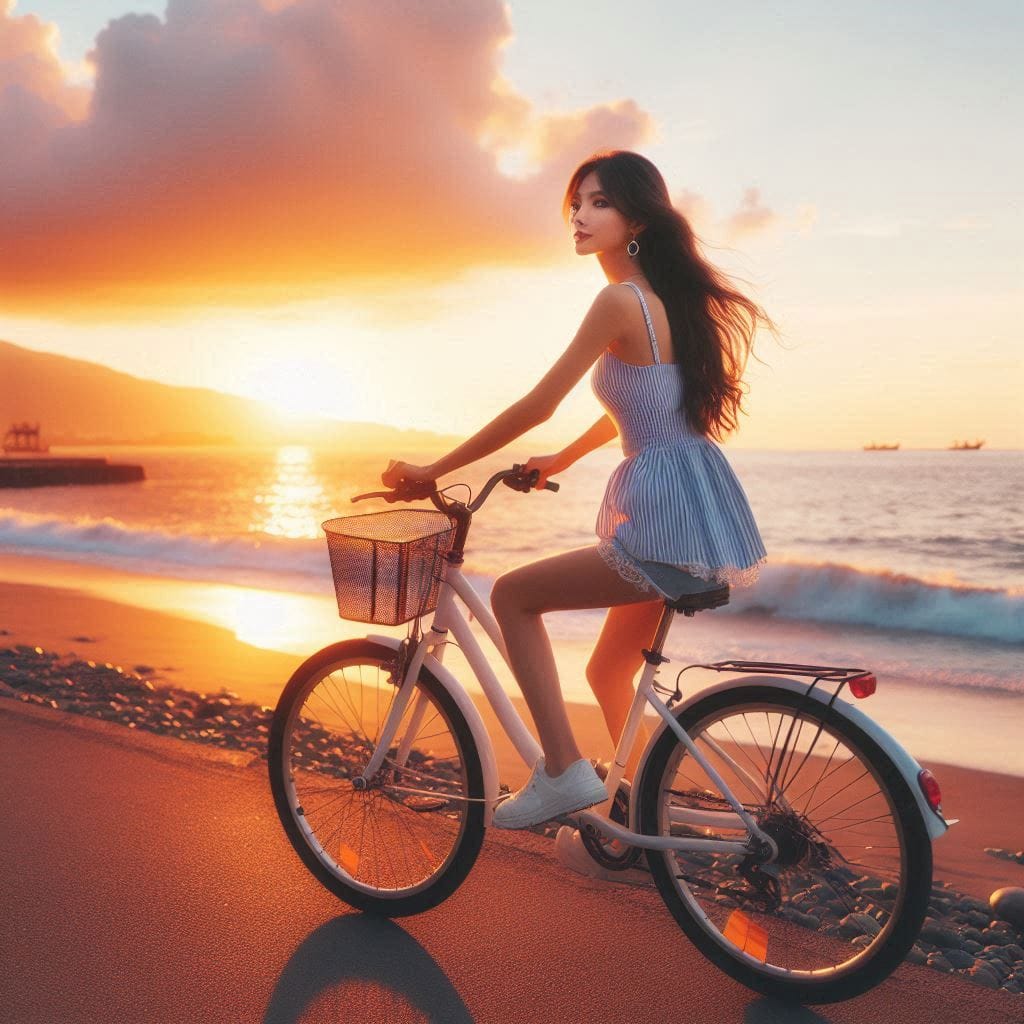Girl riding a bike