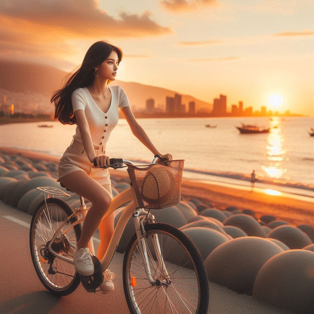 Girl riding a bike