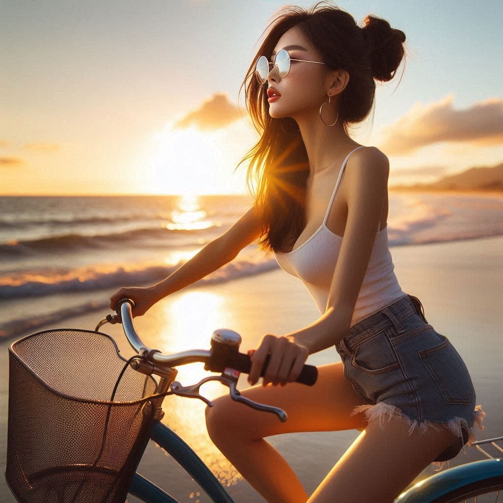 Girl riding a bike