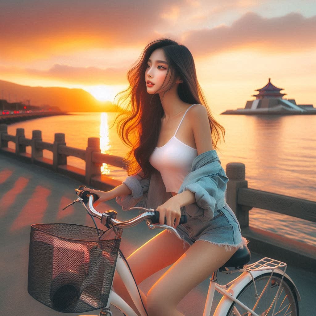 Girl riding a bike