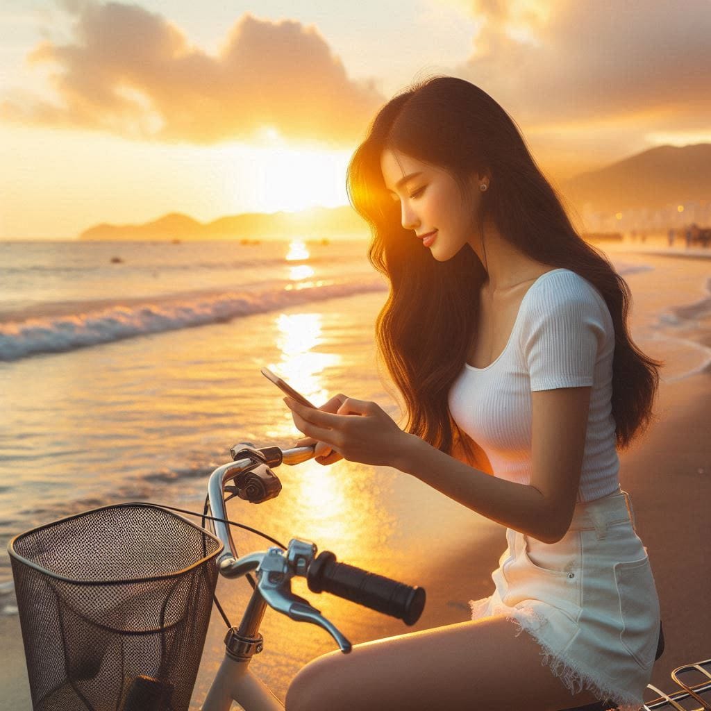 Girl riding a bike