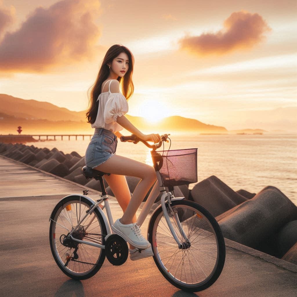 Girl riding a bike