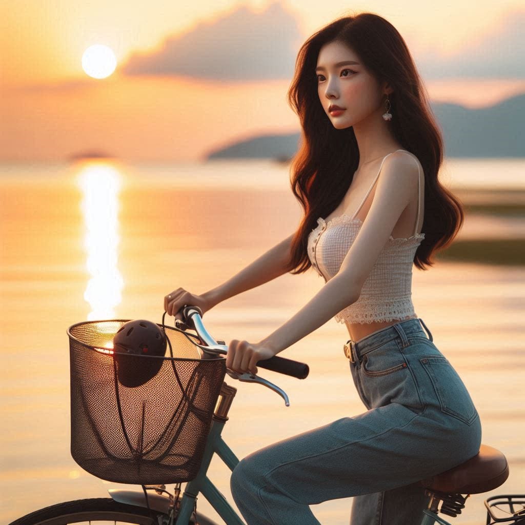 Girl riding a bike
