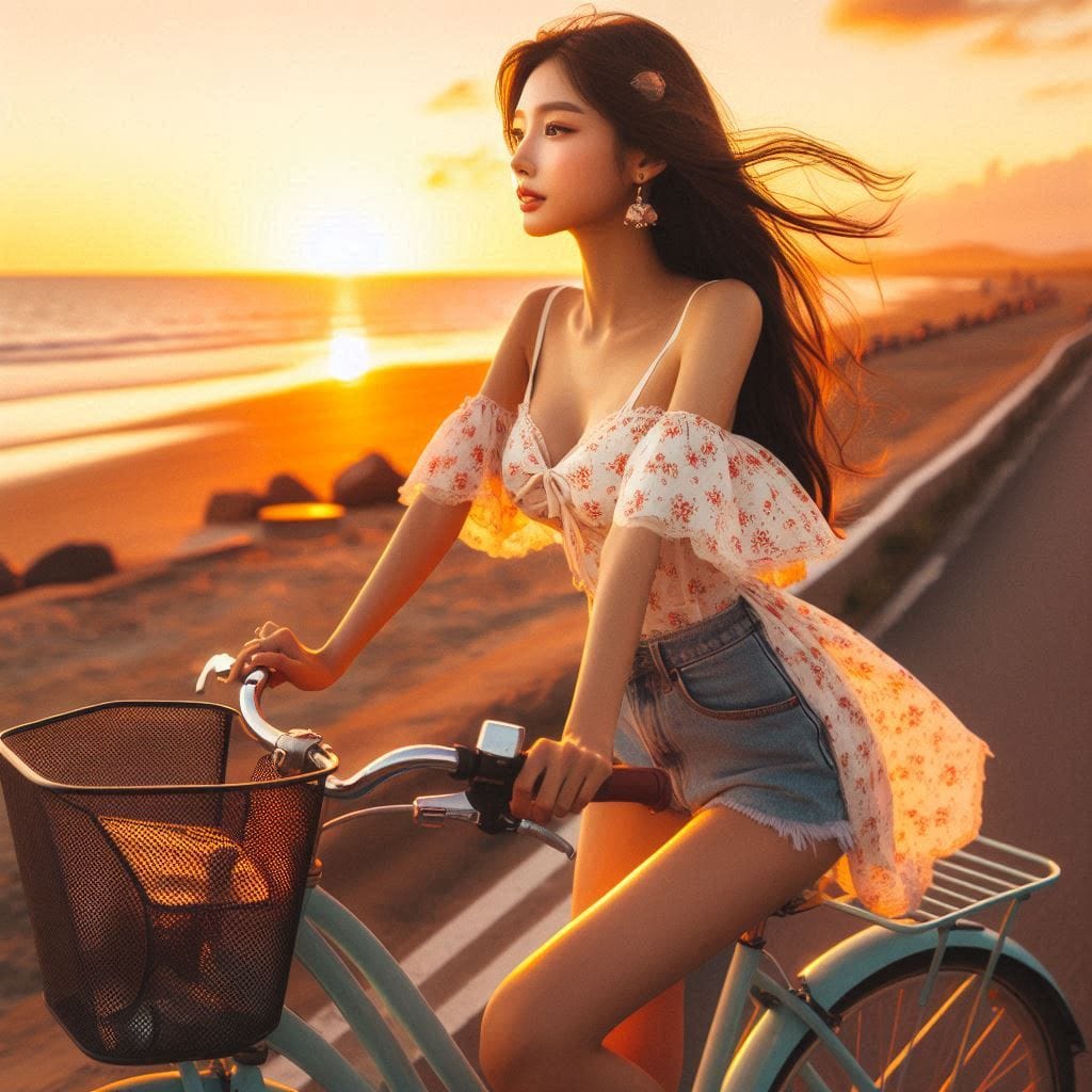 Girl riding a bike