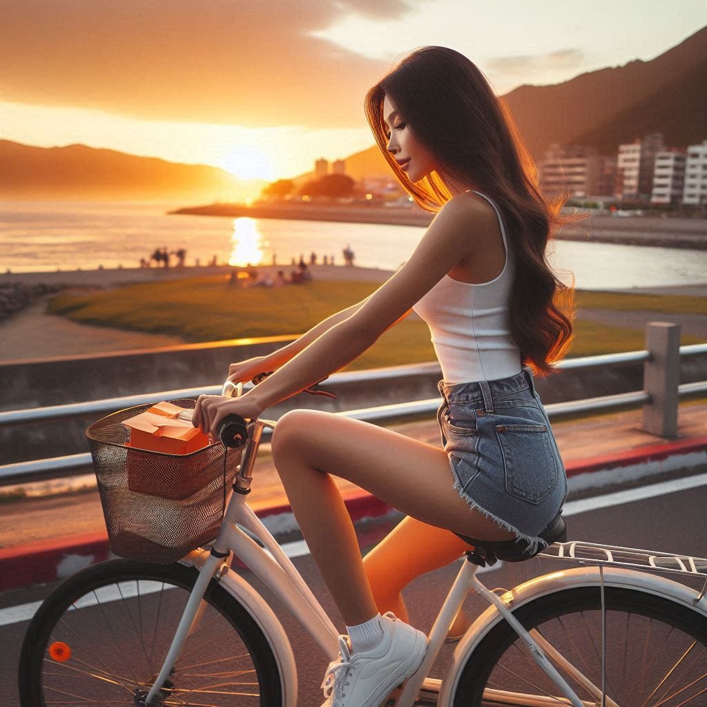 Girl riding a bike