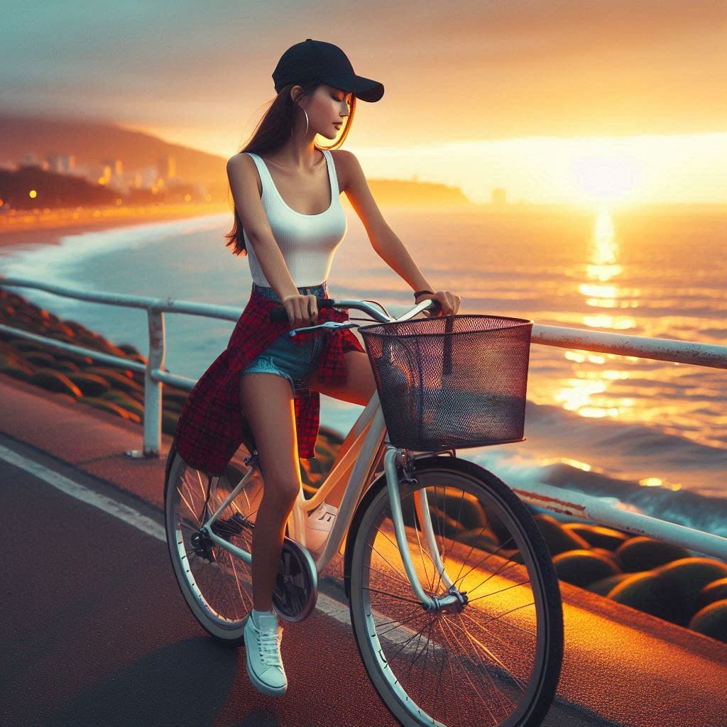 Girl riding a bike