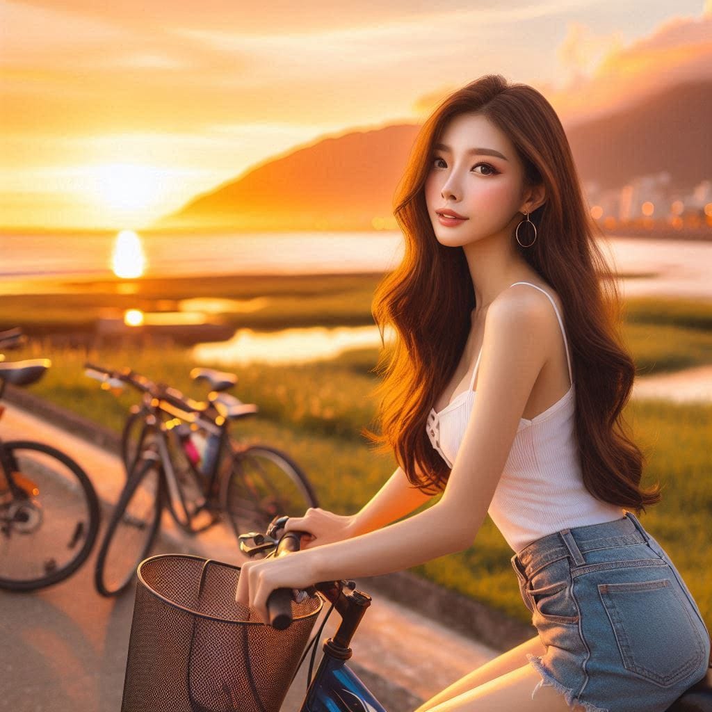 Girl riding a bike