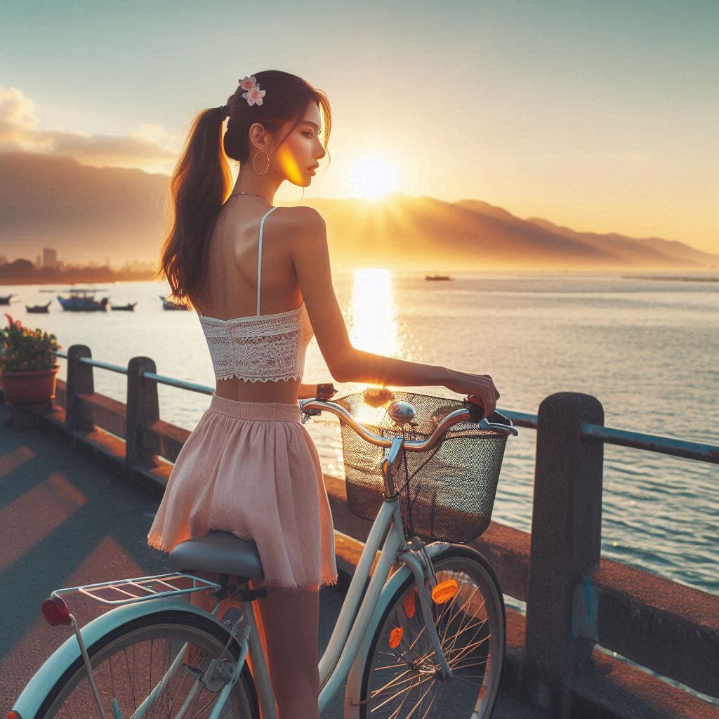 Girl riding a bike