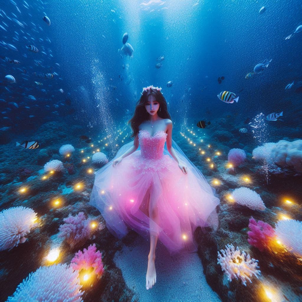 The girl who patted the wedding dress