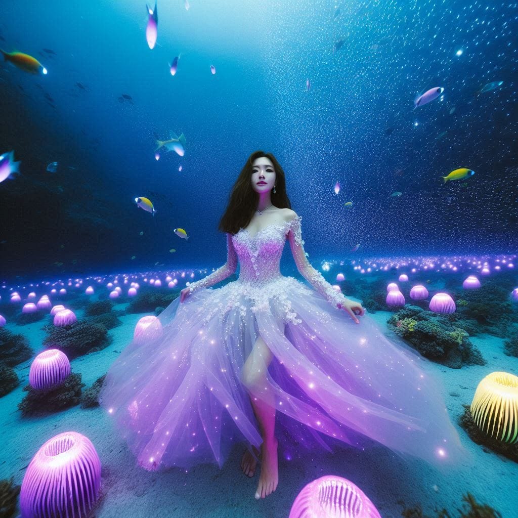 The girl who patted the wedding dress
