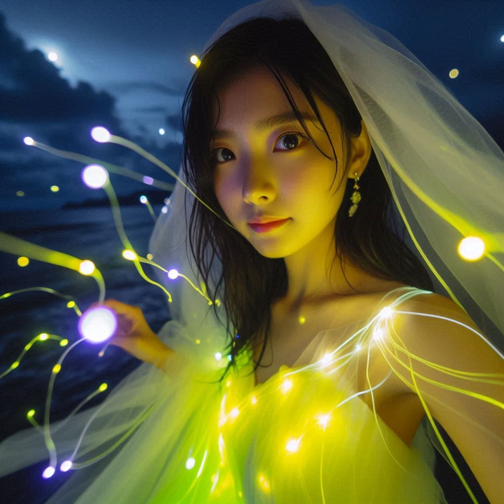The girl who patted the wedding dress