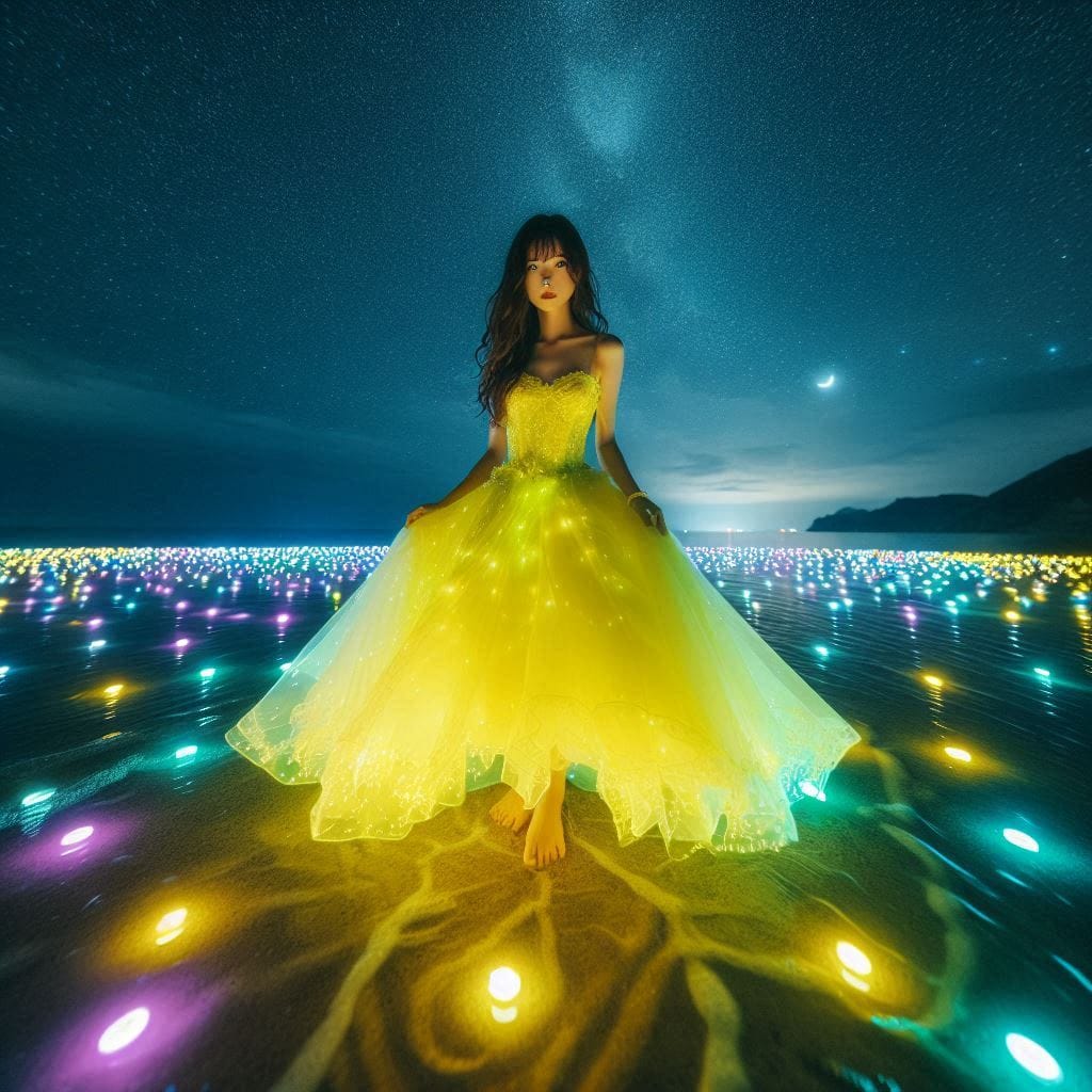 The girl who patted the wedding dress