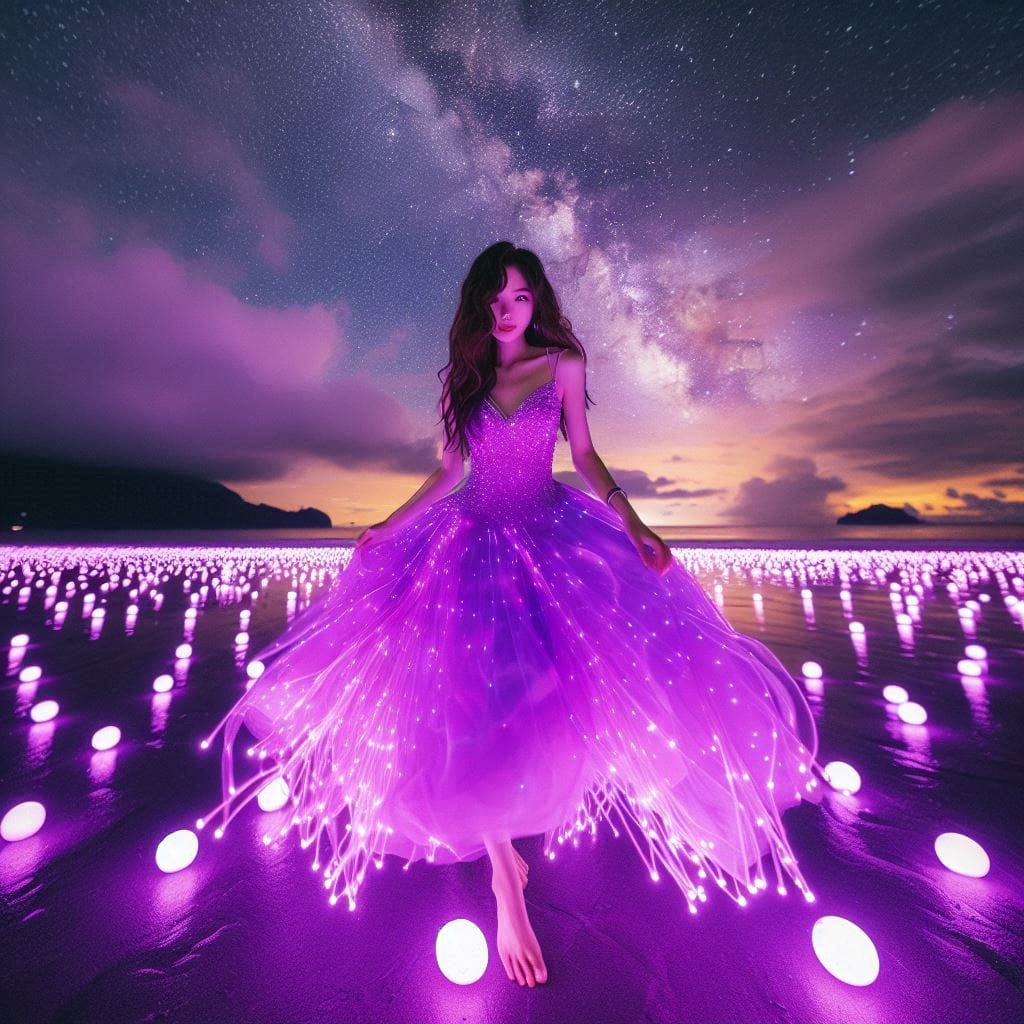 The girl who patted the wedding dress