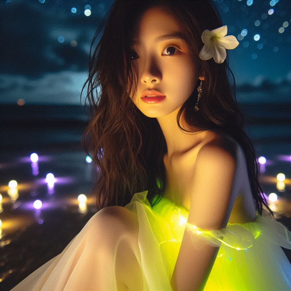 The girl who patted the wedding dress