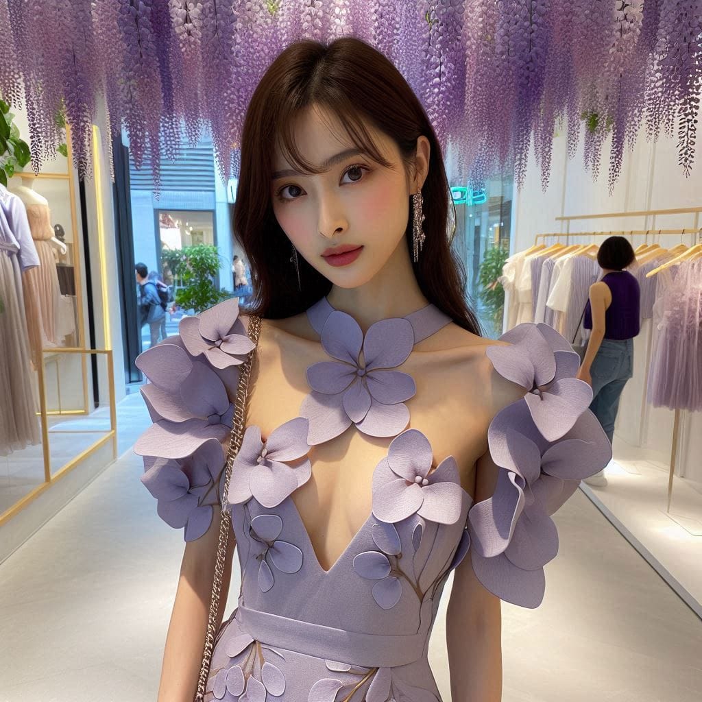 Beautiful girl shopping by chance