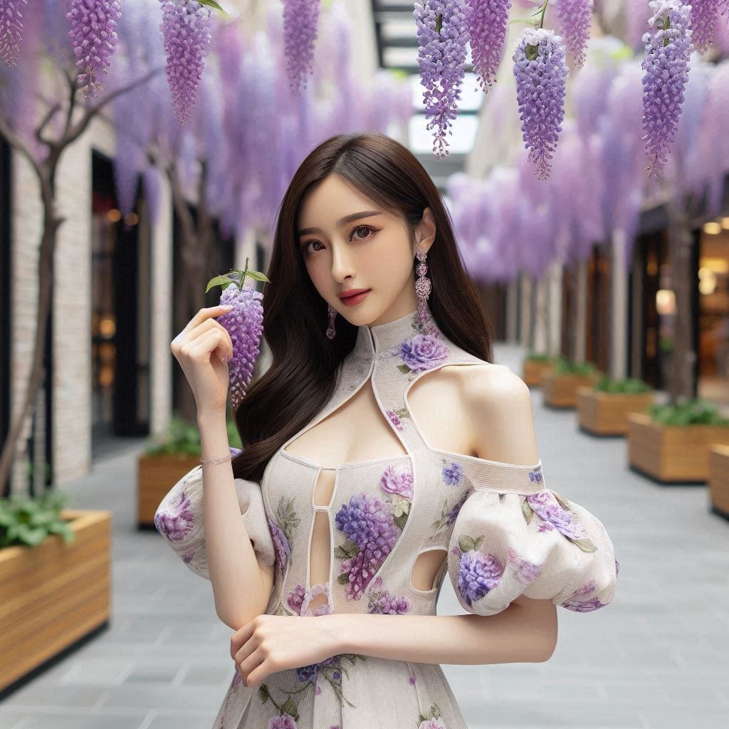 Beautiful girl shopping by chance