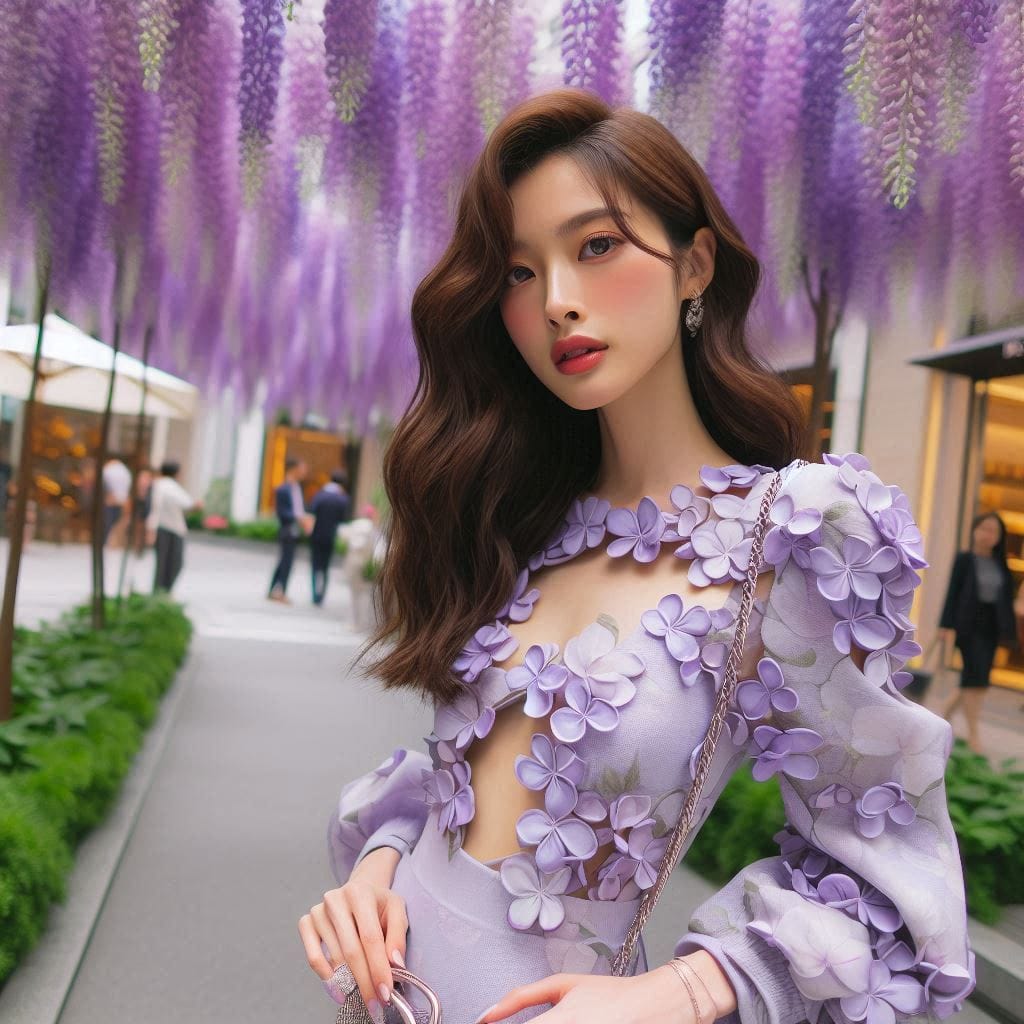 Beautiful girl shopping by chance
