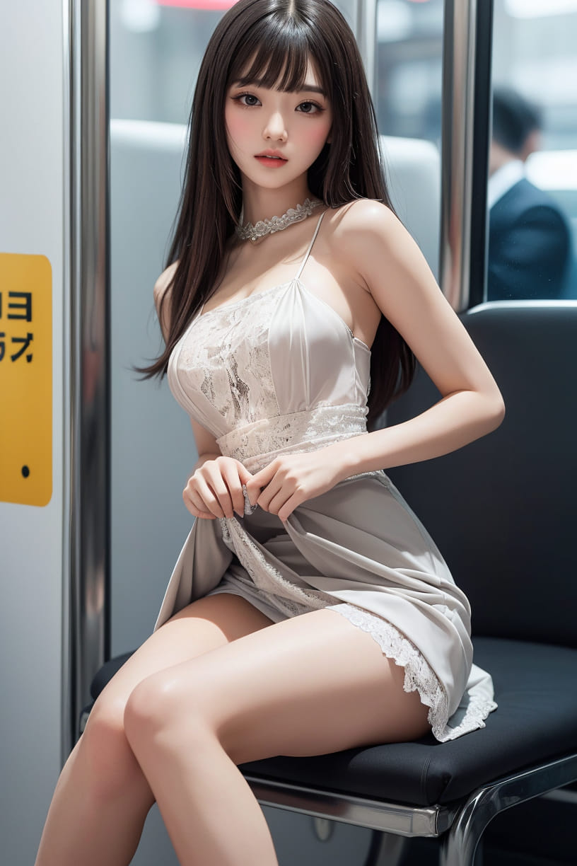 Girl on public transport