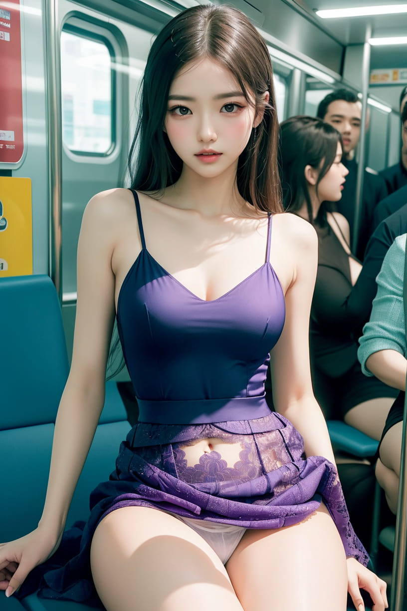 Girl on public transport