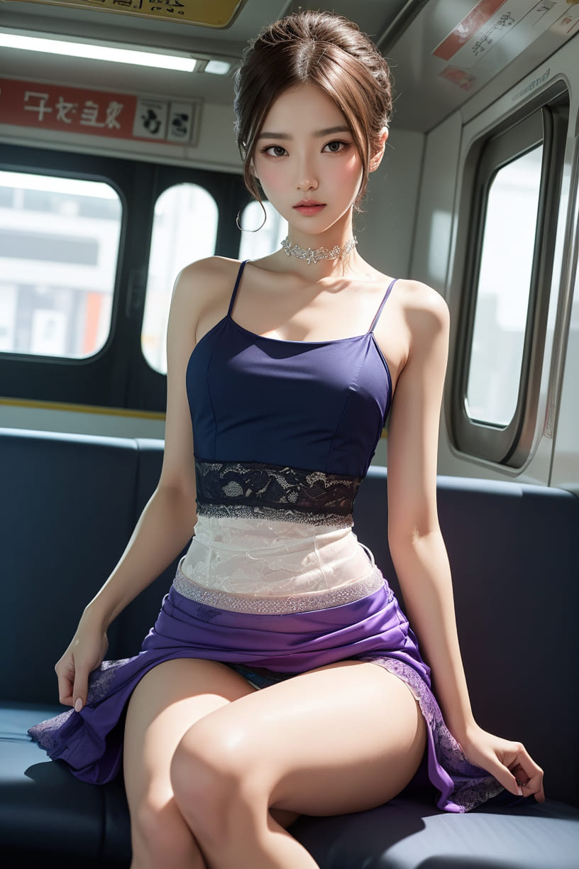 Girl on public transport