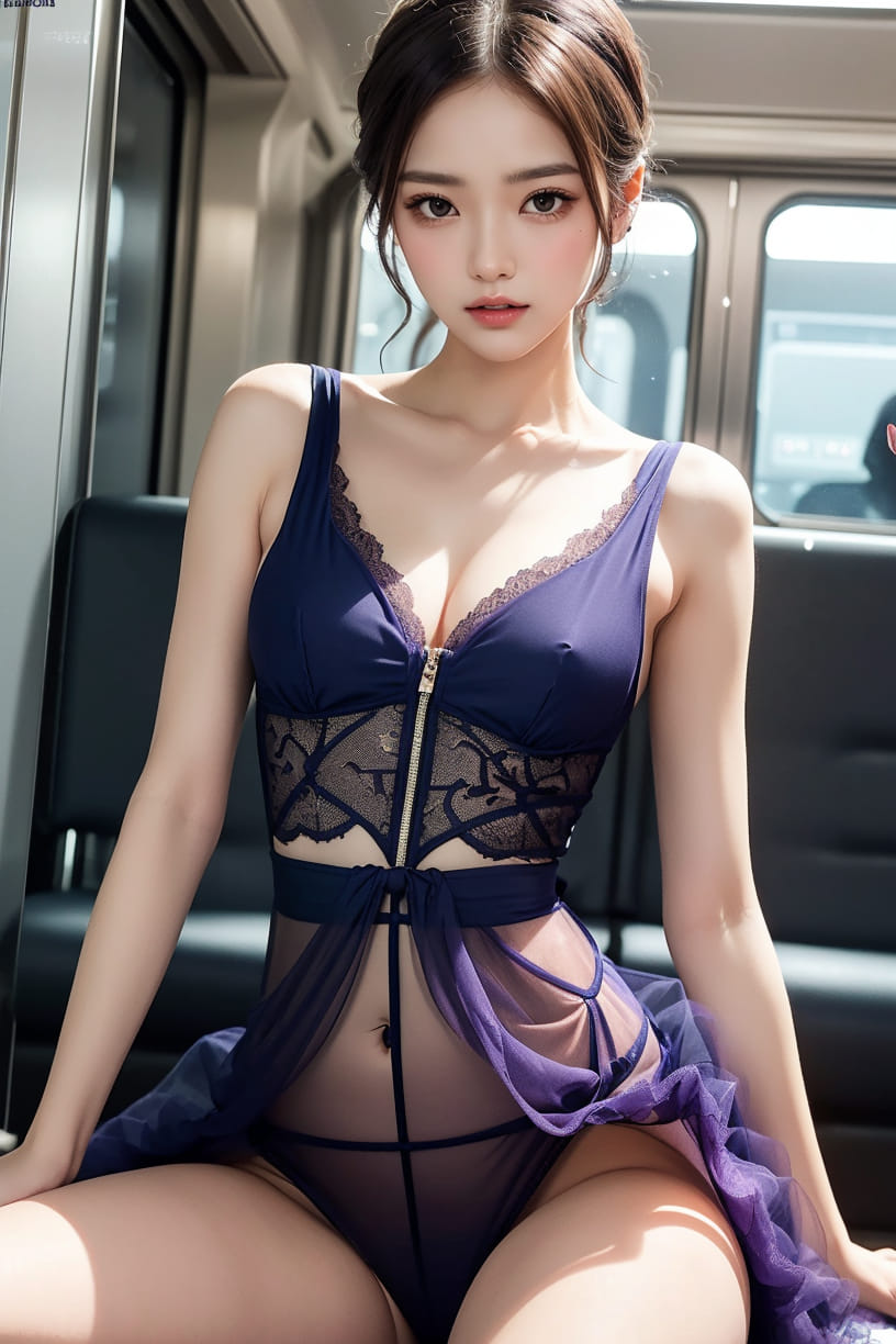 Girl on public transport