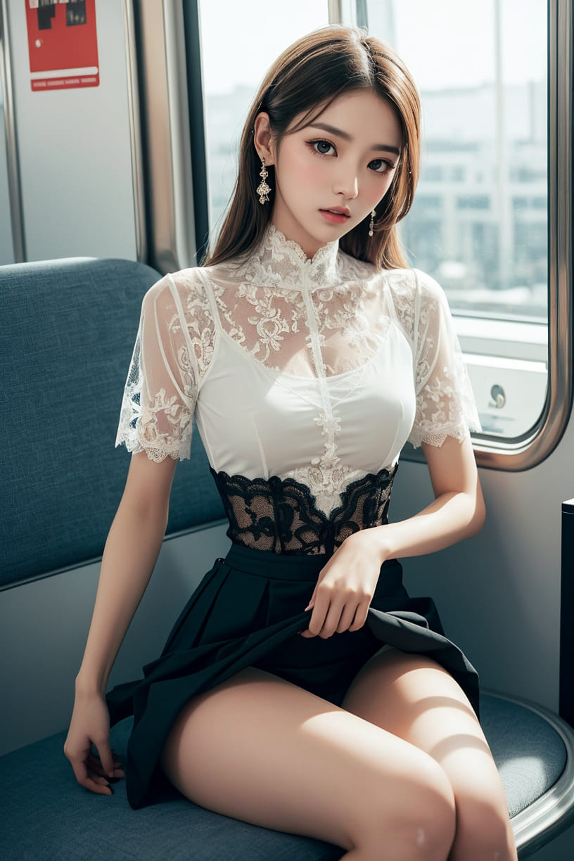Girl on public transport