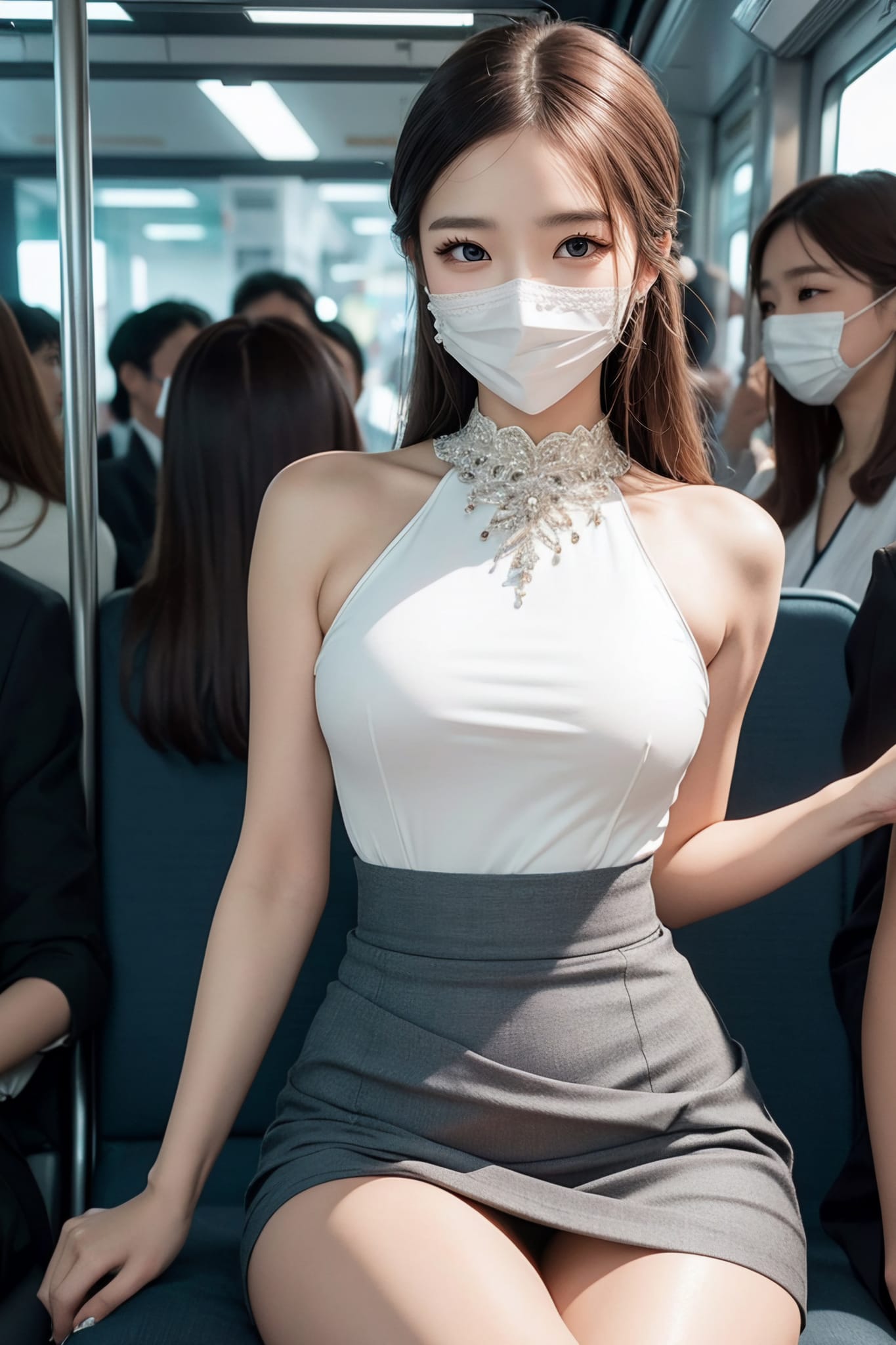 Girl on public transport