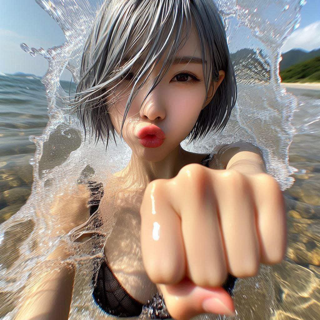 Sister's flowing water three absolute. Fist. Palm. Foot