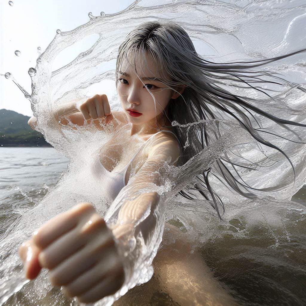 Sister's flowing water three absolute. Fist. Palm. Foot